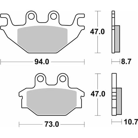 Plaquettes de frein SBS neuves KH377 Street Standard Céramique Noire Yamaha MT 125 14-, YZF 125 08-18, Arrière