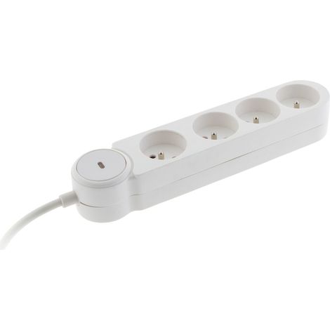 Bloc multiprise Iota 4x16A + interrupteur - Blanc - Zenitech