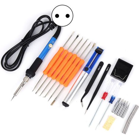 Kit de fer à souder électrique 19 pièces, sûr et durable, accessoires pour machine de soudage et de réparation, 60 W, prise européenne 220 V (1/5)