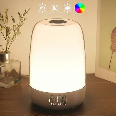 Veilleuse tactile. lampe de chevet à lumière blanche chaude réglable sur trois niveaux. éclairage RGB. mode minuterie. (1/5)