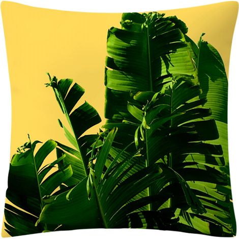 Housse De Coussin - Polyester Jaune 45cm - Motif Géométrique - Pour Salon Chambre Canapé - 1 Pièce (1/5)