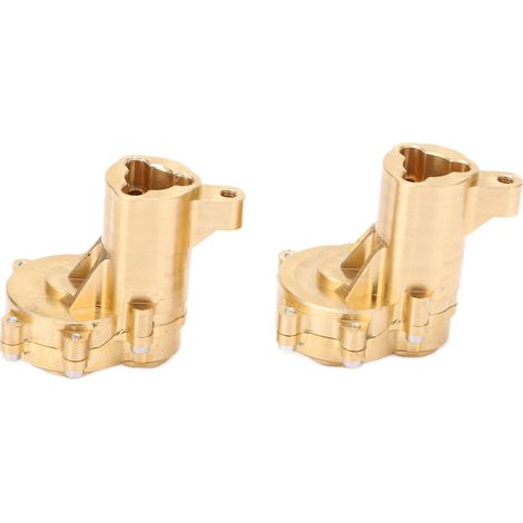 Ensemble de couvercles de boîtier de portail d'essieu arrière en laiton, durable et améliorant les performances, pour voiture RC. Ensemble de boîtier de portail extérieur arrière pour voiture RC. (1/5)