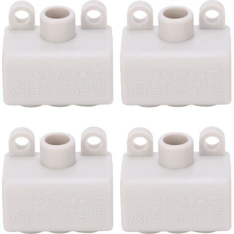 Industrieller T-Verteilerblock 400 V 60 A, 4 Stück, Stromanschluss für Abzweigverdrahtung (1 Eingang, 2 Ausgänge) - ZK-306