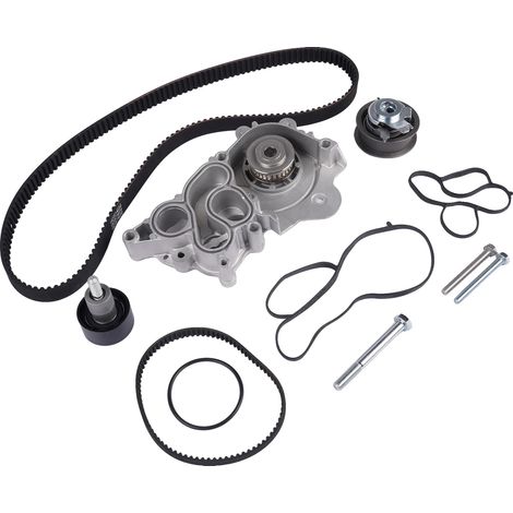 Kit pompa dell'acqua e cinghia di distribuzione, compatibile con vari modelli Audi, specifiche OEM, prestazioni del motore migliorate, struttura resistente in gomma sintetica, molteplici configurazion (1/5)