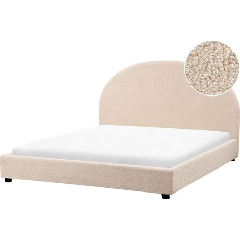 Letto matrimoniale in tessuto beige 160 x 200 Vaucluse