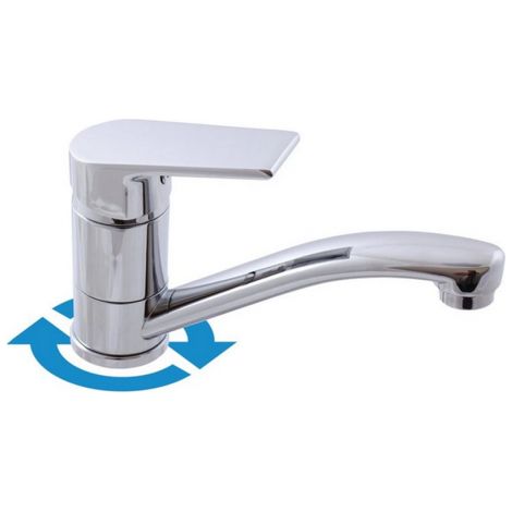 Mitigeur lavabo pivotant à long bras COLORADO en laiton chromé (1/4)