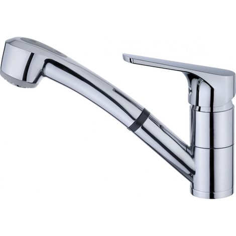 Grifo de cocina Teka MTP978D con caño bajo giratorio y maneral extraíble de 2 funciones (1/2)