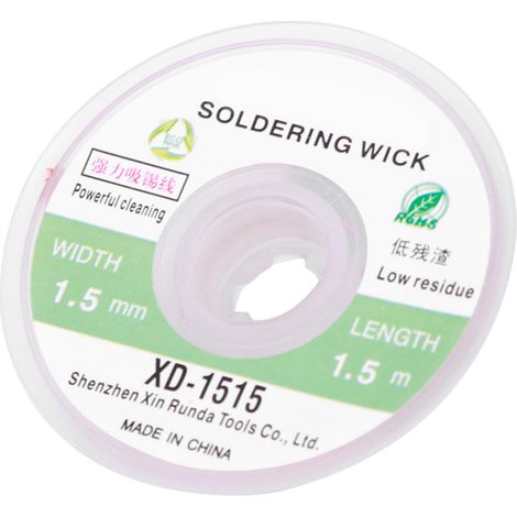 Fil à dessouder à faible résidu et sans nettoyage, bandes à dessouder en combinaisons de 1,5, 2,0, 2,5, 3,0 et 3,5 mm. (1/5)