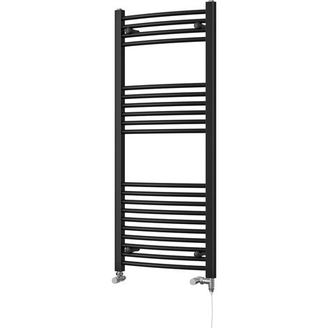 Zennor - Black Dual Fuel Towel Rail H1200mm x W500mm Standard - Curved (1/3)