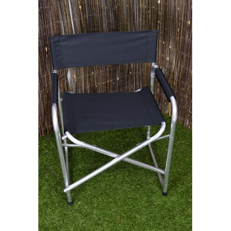 Aluminium & Canvas Directors Garden / Camping Chair - Black