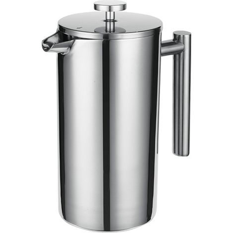 Cafetière à piston isotherme en acier inoxydable 304, 800 ml, 3 poignées anti-brûlure, antirouille. (1/5)