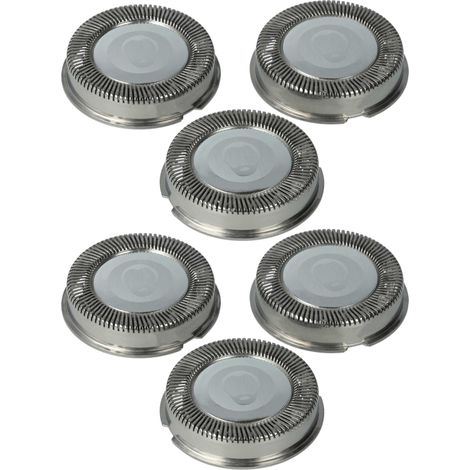 vhbw 6x cabezales de repuesto compatible con Philips HQ342, HQ362, HQ3425, HQ3445, HQ36, HQ3605, HQ3610, HQ360, HQ3604 máquina de afeitar