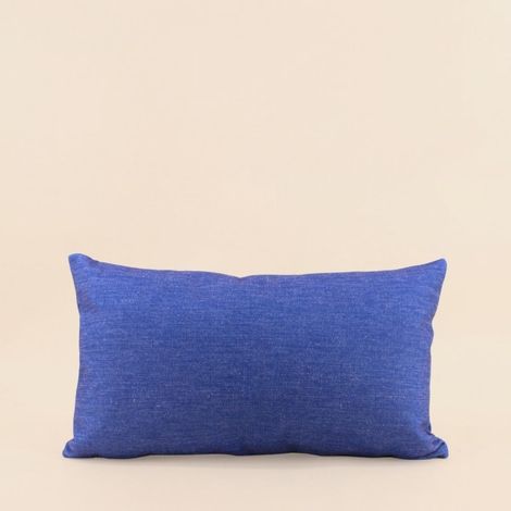 Coussin déperlant & anti uv uni bleu 30x50cm