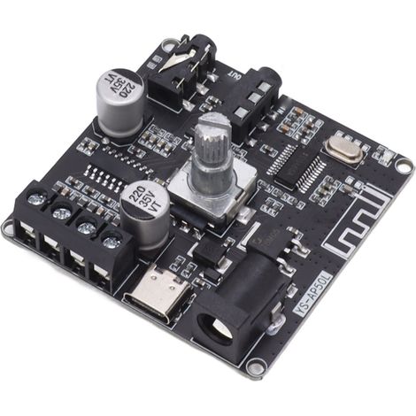 Carte d'amplification Bluetooth, module d'amplification numérique stéréo double canal haute puissance 2 x 50 W, 12-24 V CC (1/5)