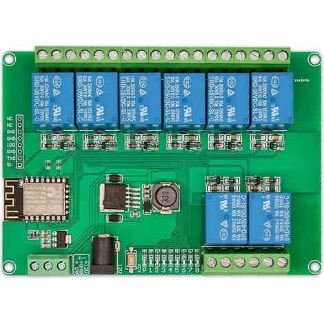 Module relais 8 canaux, alimentation DC12-24/5V, module WiFi ESP-12F intégré pour développement secondaire ESP8266 (1/5)