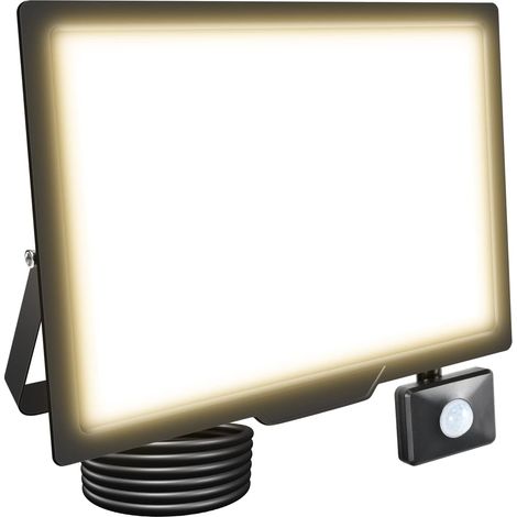 Projecteurs LED Extérieur 150W 15000LM Avec Detecteur de Mouvement Spot LED Extérieur 3500K Blanc Chaud IP66 Etanche Eclairage Exterieur Lumière de Sécurité LED pour Jardin Patio Garage
