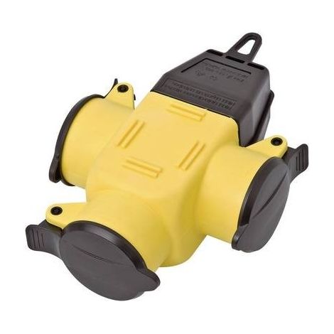 interBär 9007-006.01 Connettore a 3 vie Gomma 230 V Giallo IP44 (1/2)