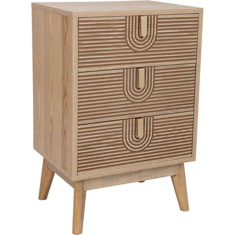 Mesita de noche de madera marrón 45x36x69h cm (1/5)