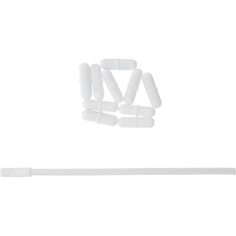 10 agitateurs magnétiques avec barreaux de mélange et récupérateur magnétique-25.4X1CM-White