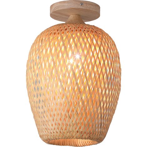 1 luminaire de plafond de style bohème tissé à la main, éclairage tricolore 12 W, culot E27 (220 V) convient aux îlots de cuisine, aux salons et aux salles à manger. (1/4)