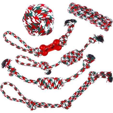 6er-Pack Hundeseilspielzeug – Robustes Weihnachts- oder Geburtstagsgeschenk – Für