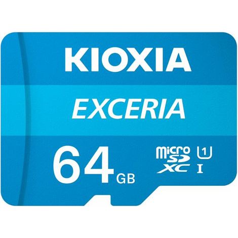 Scheda di memoria microSD Kioxia da 64 GB UHS-I U1 con adattatore (1/2)