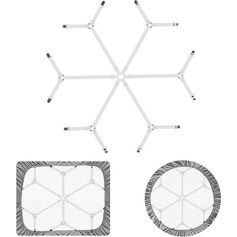 Attache Draps de Lit, Tendeur élastique Réglables pour Drap de lit avec 12 Pinces Métalliques pour Matelas, Planche à Repasser (1/4)