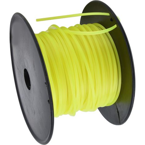 3mm String Trimmer Line Quadrate Grass Trimmer Line Lawn Mower Line for Husqvarna Yellow 50m / 164.0ft (1/2)
