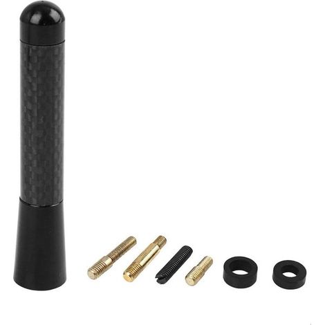 Antenne FM/AM pour voiture – Courte et universelle – Fibre de carbone – Qualité supérieure – Noire (1/4)