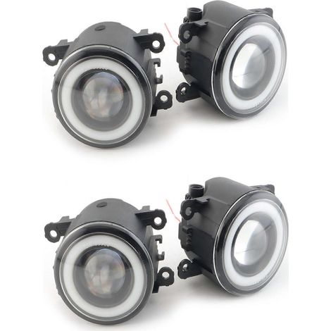 2 paires de feux antibrouillard à LED avec feux de jour Angel Eyes pour Suzuki Jimny 2018-2020 JB43 et Jimny 1998-2017 (blanc). (1/5)