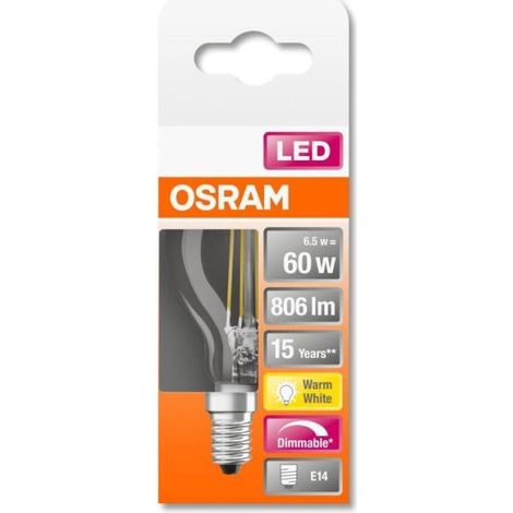 OSRAM Ampoule LED Culot: E14 Blanc chaud 2700 K 6,50 W Retrofit CLASSIC P (1/5)