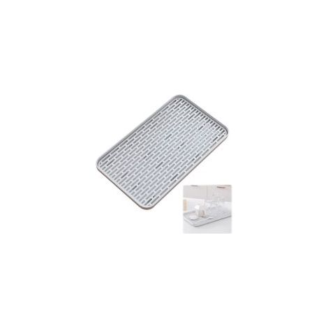 Égouttoir à vaisselle, support de plateau, plateau incliné en plastique à double couche et épaissi pour sécher les tasses, bols et fruits (1/5)