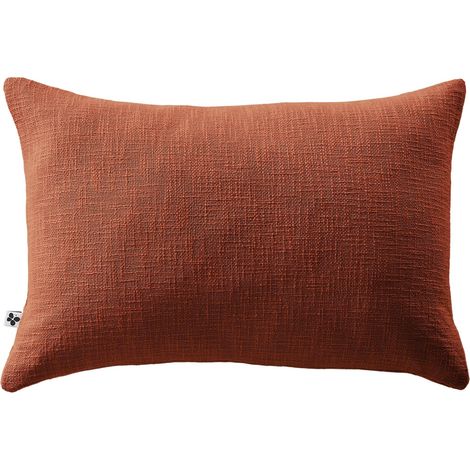 Coussin Déhoussable 40 x 60 cm - 100% coton Sixtine Terracotta (1/4)
