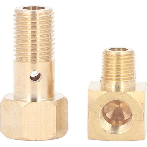 Fuel pressure gauge banjo bolt M12 x 1.25 inch 1/8-27 NPT female to male 90-degree angled fitting adapter for Civic CRX (1/5)