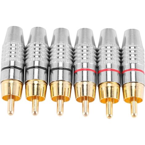 Adaptateur RCA mâle, connecteur audio phono plaqué or à souder -- (1/5)