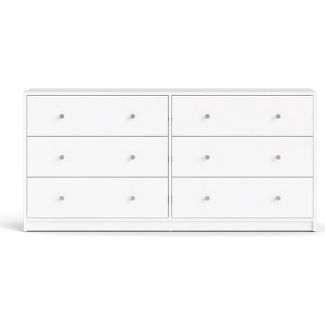ebuy24 Kommode OREGON 6 Schubladen Dekor Weiß L143cm (1/5)