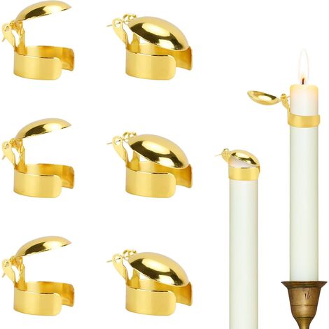 Set di 6 spegnicandele, spegnicandele automatico, spegnicandele in metallo, strumento per spegnere le candele, adatto per candele lunghe con un diametro di 20-22 mm (1/5)