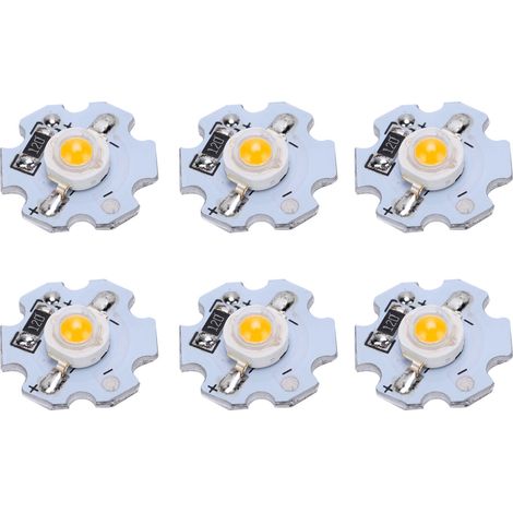 Perles LED SMD haute luminosité 5V, perles LED haute puissance 0,5W, perles 0,5W avec substrat en aluminium, lampe torche/spot DIY à lumière jaune chaude. (1/5)