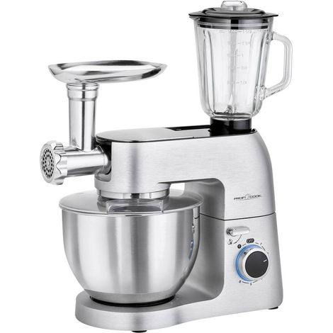 Profi Cook PC-KM 1189 - Robot pasticceria multifunzione - 3 in 1 - Impasta - Trita - 1500 Watt - Colore Argento (1/5)