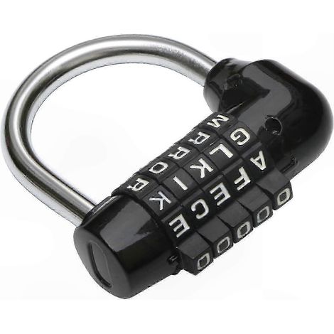 Cadenas à combinaison noire 5 chiffres pour vélo, sac à dos et bagages - Parfait pour la sécurité et les jeux d'évasion (1/5)