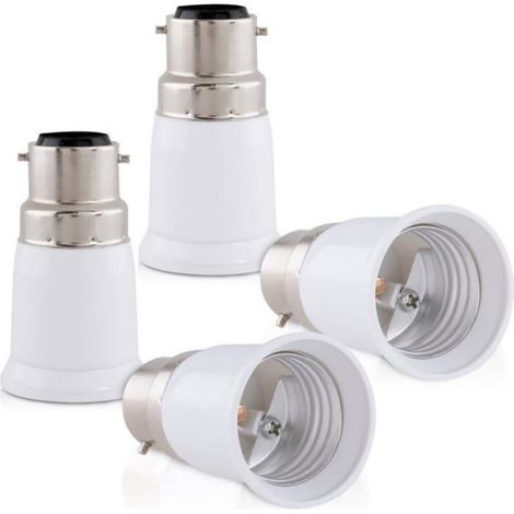 Fassungsadapter – B22→E27 (4er-Pack) – B22-zu-E27-Konverter – LED-/Halogen-kompatibel – Einfache Installation (1/5)