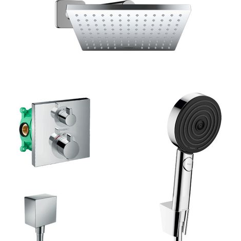 Hansgrohe Ecostat Shape Pulsify Conjunto de ducha empotrada todo en uno con ducha mural 230 XXL + teleducha Performance de 3 chorros (1/5)