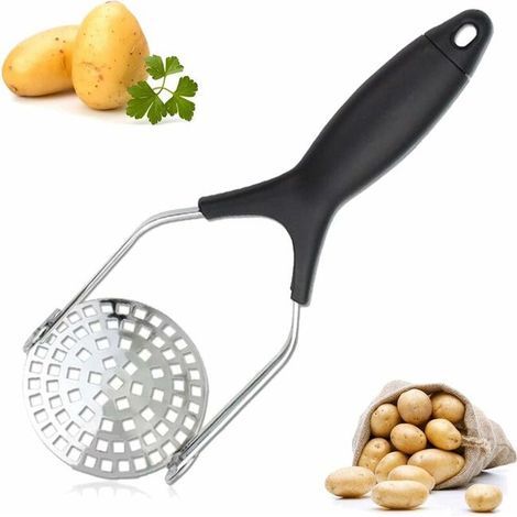 Obstpresse, Kartoffelstampfer, Püreepresse, wärmesparender Apfelstampfer, robuste Gemüsepresse aus Edelstahl (1/5)