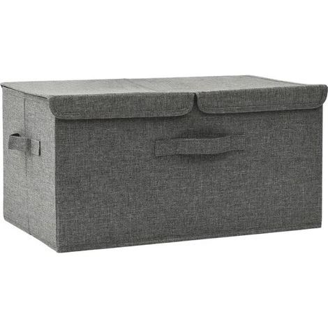 Boîte de rangement en tissu, 50 x 30 x 25 cm, gris anthracite (1/5)