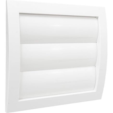 Grille de ventilation avec lamelles mobiles, store vénitien, grille de fermeture à clapet anti-retour. Fabriqué en plastique ABS. Blanc. Connexion Ø125mm. (1/5)