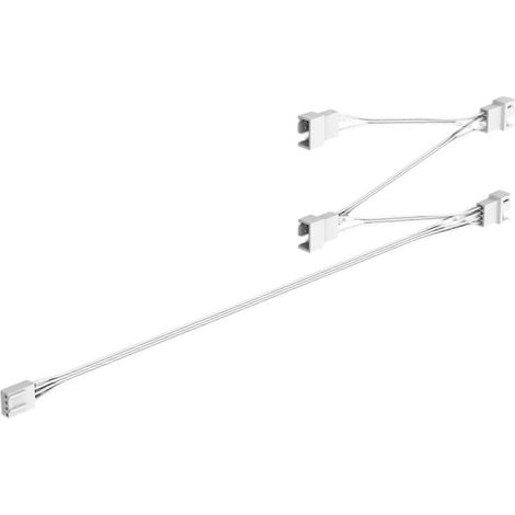 PWM-Lüfter-Splitterkabel mit 4-Pin-Steuerung, robustes 4-Pin-PWM-PC-Lüfter-Splitterkabel für mehrere Computerlüfter, weiß (Weiß) (1/5)