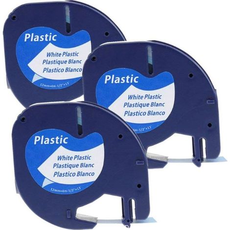 Compatible with DYMO LT-100H label printer ribbon, LetraTag 12mm label paper 91201Three-piece set (1/2)