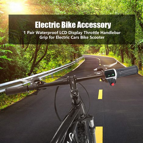 paire de poignées de guidon étanches avec écran LCD pour voitures électriques, vélos et scooters (36V) (1/5)