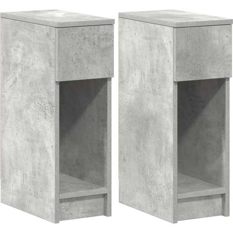 Maison Exclusive - Comodini con Cassetto 2 pz Grigio Cemento 20x36x60 cm