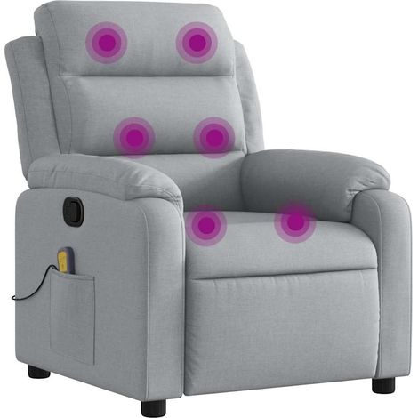 Maison Exclusive - Massagesessel Hellgrau Stoff